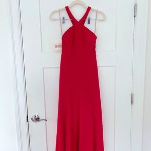 NWT French Affair Fame & Partners Red Halter Gown